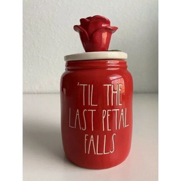 Rae Dunn Disney “Till The Last Petal Falls” Canister Beauty And The Beast New - Picture 1 of 7